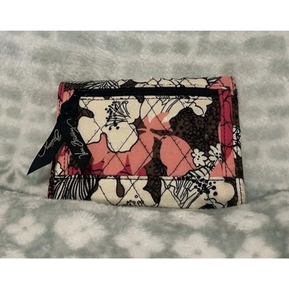 Vera Bradley Euro Wallet Mocha Rouge Retired Pattern Boho Floral - Picture 2 of 3